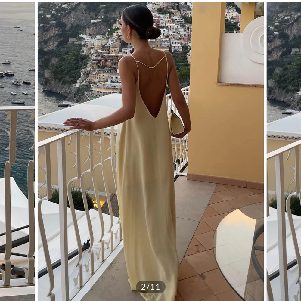 Commense Elegant Yellow Maxi Dress